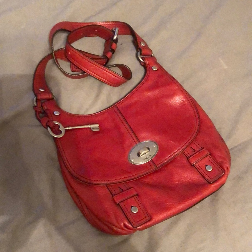 Red Fossil Purse